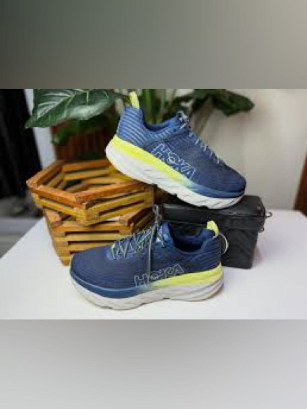 Hoka Blue Running Shoes with Yellow Accent EXCELLENT CONDITION ☀️